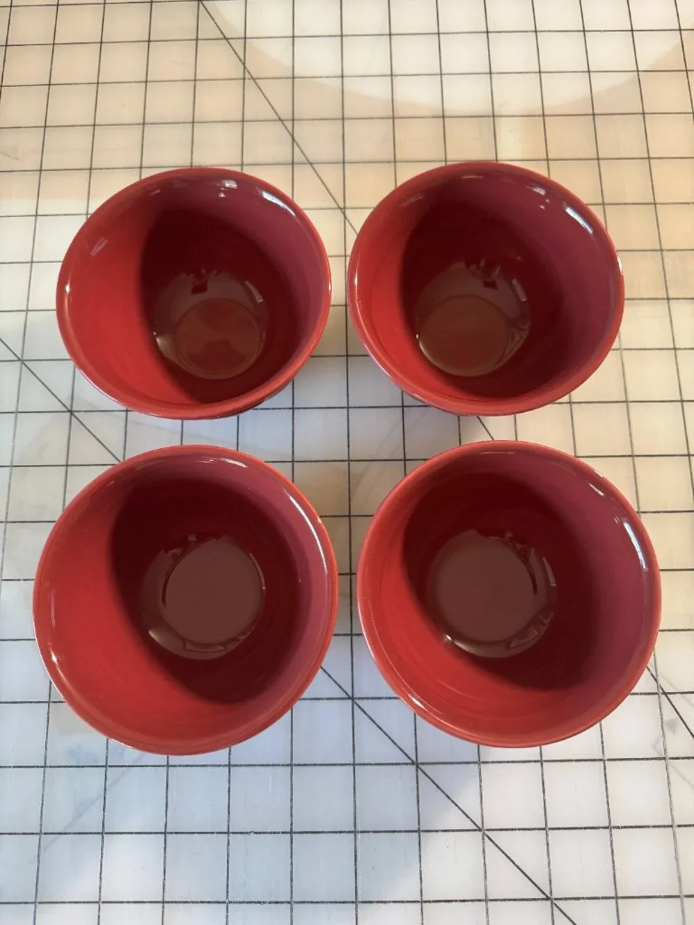Longaberger Paprika Red Dessert & Condiment Bowl Caddy Set